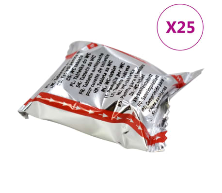 vidaXL Pastillas limpieza inodoro 25 uds limpiadores urinario