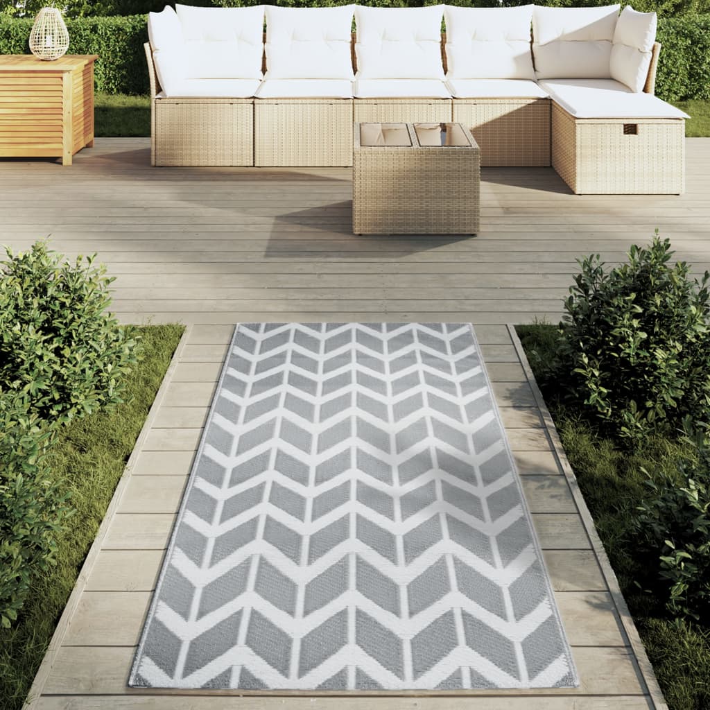vidaXL Buitenkleed ARAKIL 80x150 cm PP grijs afbeelding