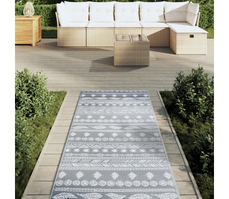 vidaXL Χαλί εξωτερικού χώρου ARAKIL γκρι 80x250 cm PP