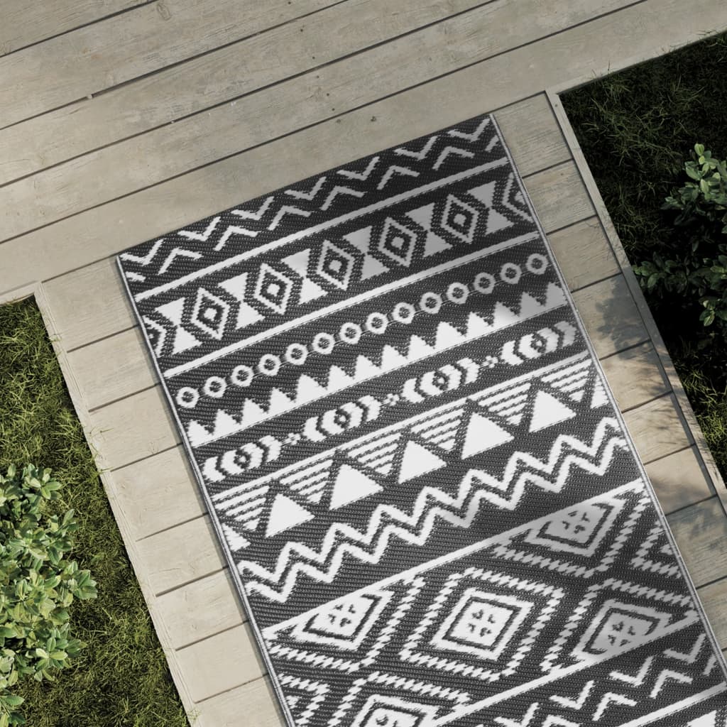 vidaXL Covor de exterior, ARAKIL negru, 80x250 cm, PP