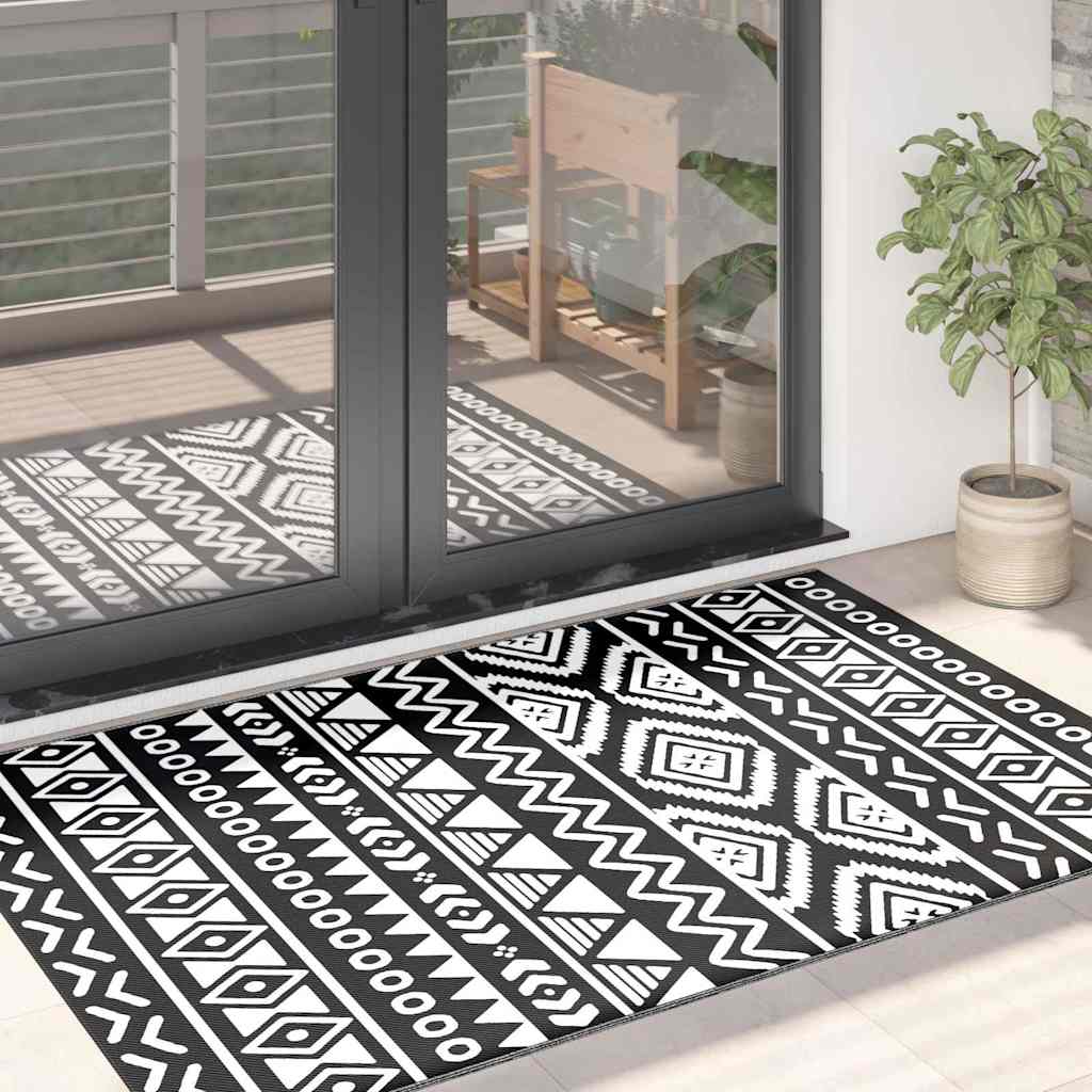 vidaXL Covor de exterior, ARAKIL negru, 120x180 cm, PP