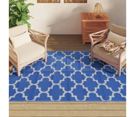 vidaXL Covor de exterior, ARAKIL albastru, 140x200 cm, PP