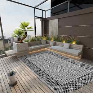 Zunanja preproga ARAKIL črna 140x200 cm PP