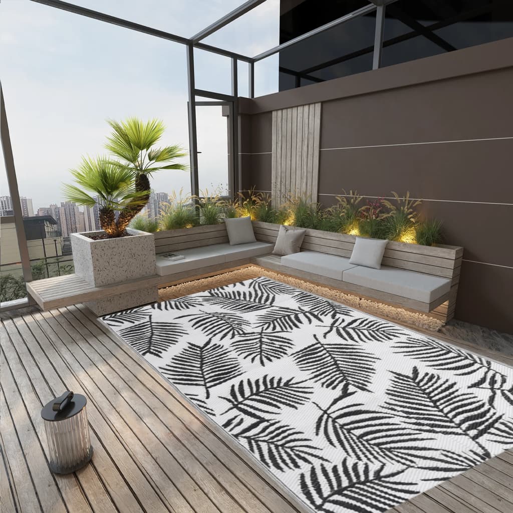 vidaXL Outdoor-Teppich ARAKIL Schwarz 140x200 cm PP
