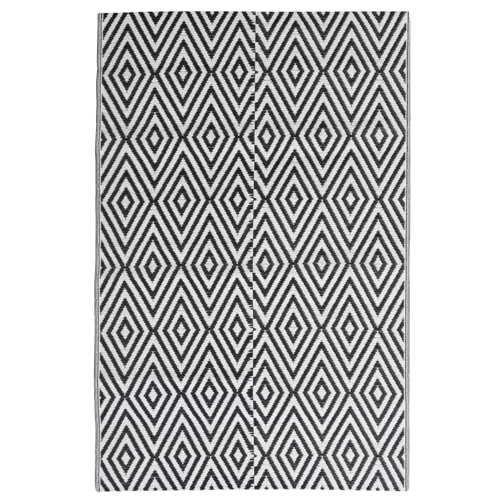 vidaXL Venkovní koberec ARAKIL černý 140 x 200 cm PP