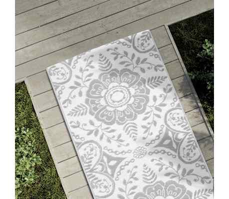vidaXL Buitenkleed ARAKIL 80x250 cm polypropeen lichtgrijs