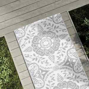 vidaXL Buitenkleed ARAKIL 80x250 cm polypropeen lichtgrijs