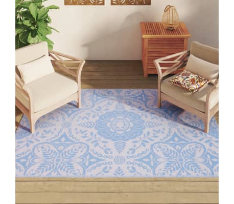 vidaXL Buitenkleed ARAKIL 140x200 cm polypropeen babyblauw