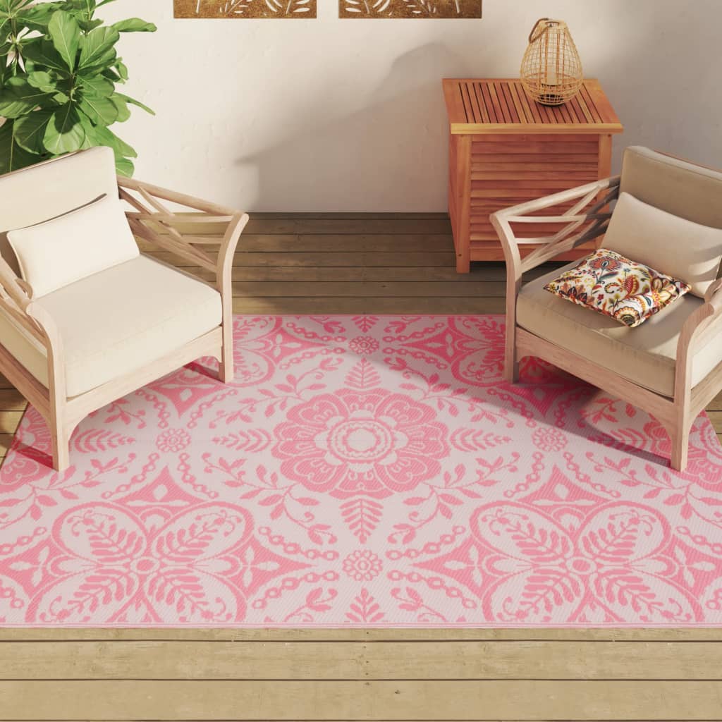 vidaXL Buitenkleed ARAKIL 140x200 cm PP roze
