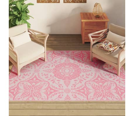 vidaXL Vonkaj&scaron;&iacute; koberec ARAKIL ružov&yacute; 140x200 cm PP