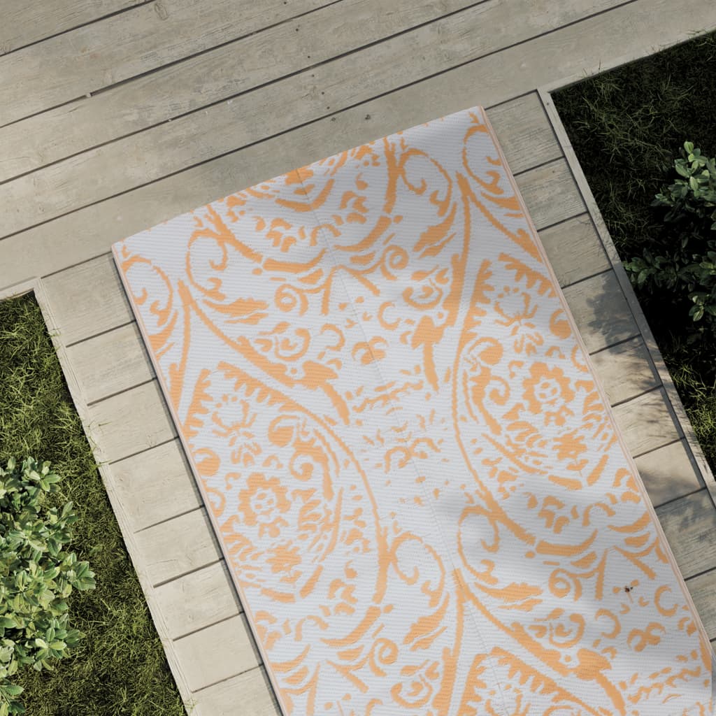 vidaXL Outdoor-Teppich ARAKIL Orange und Weiß 80x250 cm PP