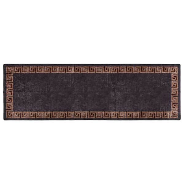 vidaXL vaip, pestav, 80 x 300 cm, must ja kuldne