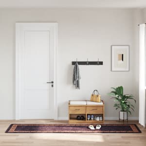 Pralna preproga 80x300 cm črna in zlata protizdrsna