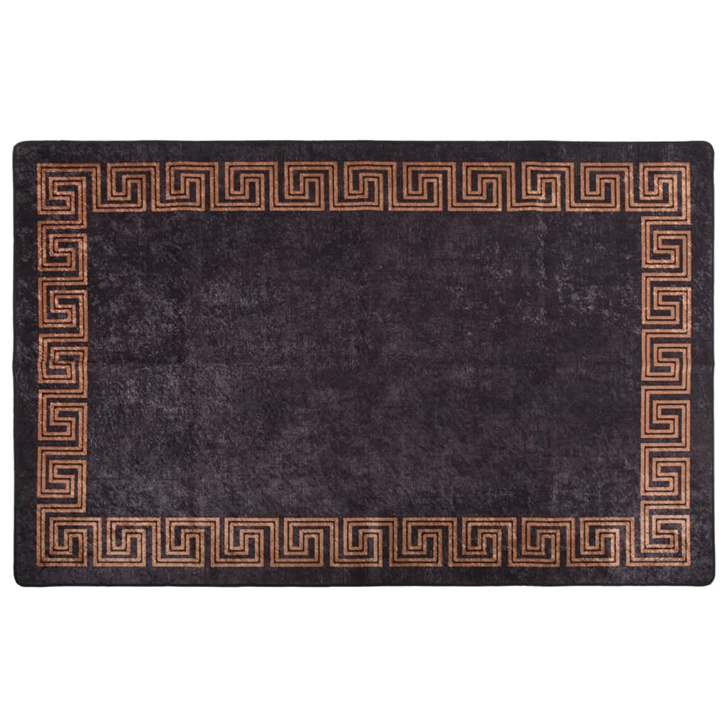 Teppich Waschbar 160×230 cm Schwarz und Golden Rutschfest