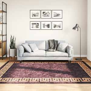 Pralna preproga 160x230 cm črna in zlata protizdrsna