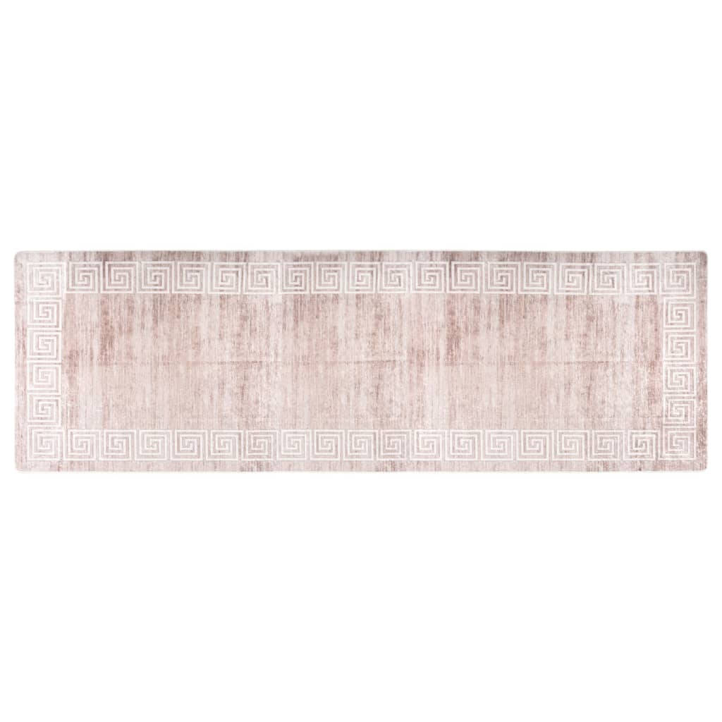 vidaXL Tapis lavable antidérapant 80x300 cm Beige