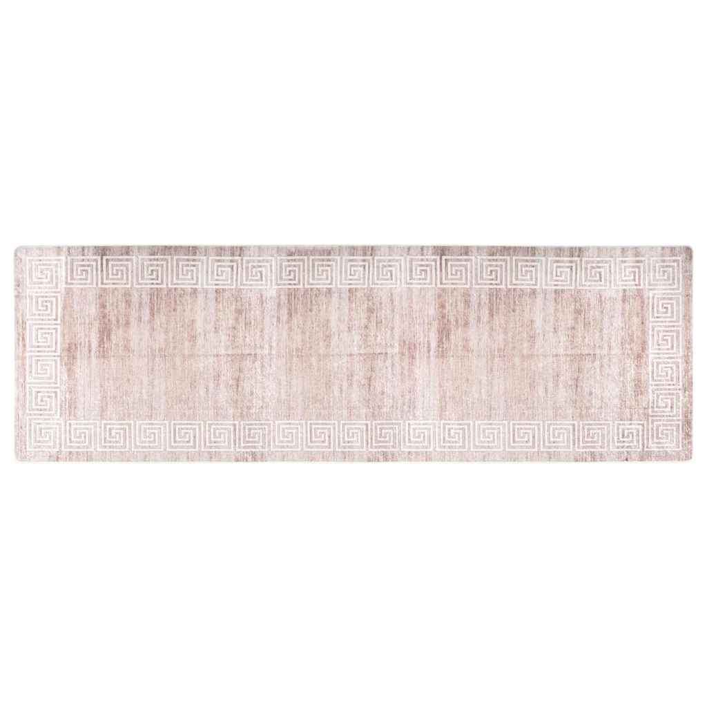 vidaXL Prateľný koberec 80x300 cm béžový