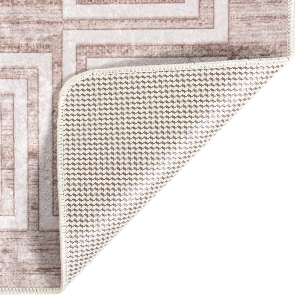

vidaXL Vloerkleed wasbaar anti-slip 80x300 cm beige