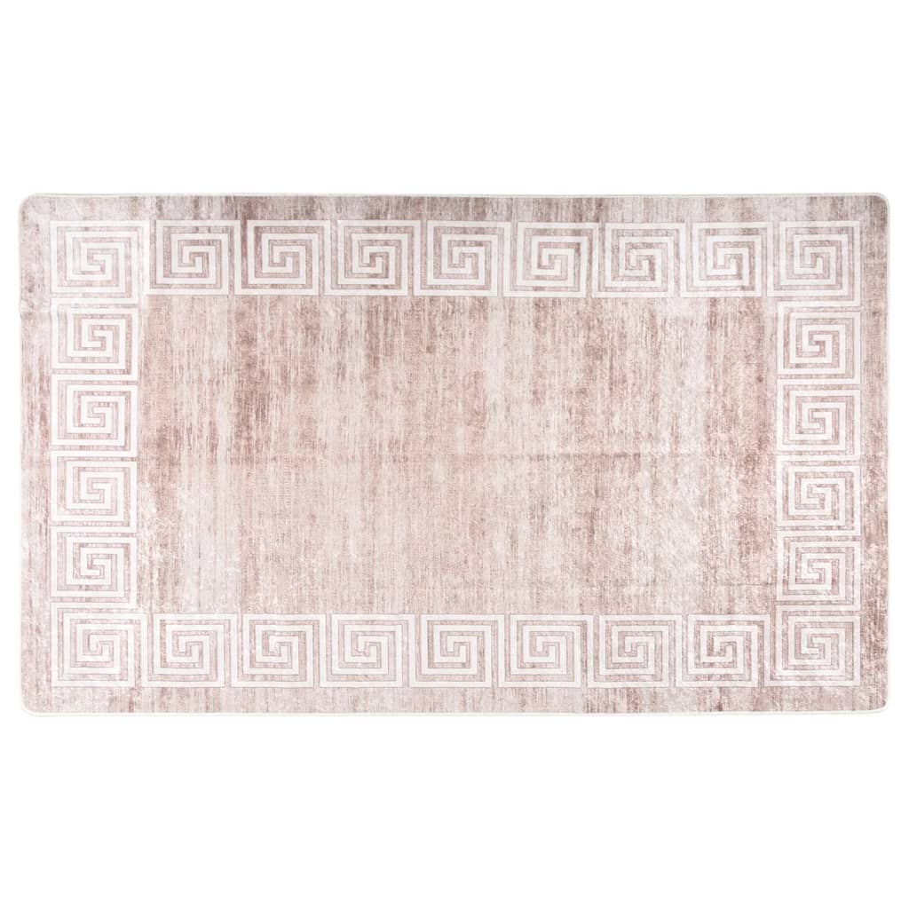 vidaXL gulvtæppe 120x180 cm skridsikkert og vaskbart beige