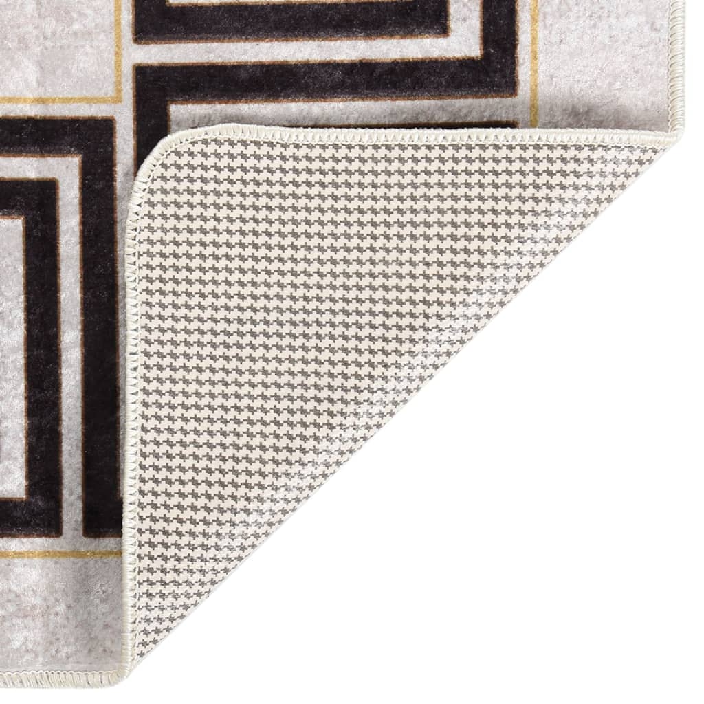 

vidaXL Vloerkleed wasbaar anti-slip 120x180 cm lichtbeige