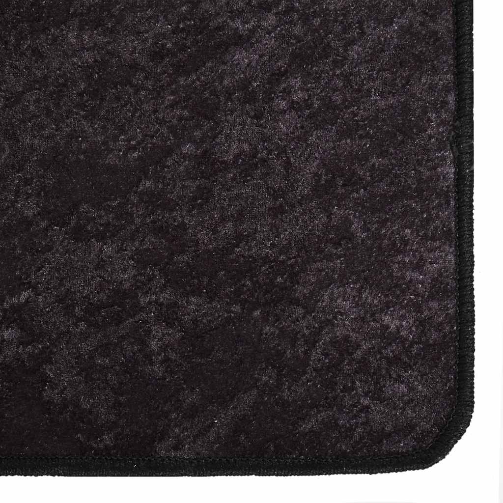 

vidaXL Vloerkleed wasbaar anti-slip 80x150 cm antracietkleurig