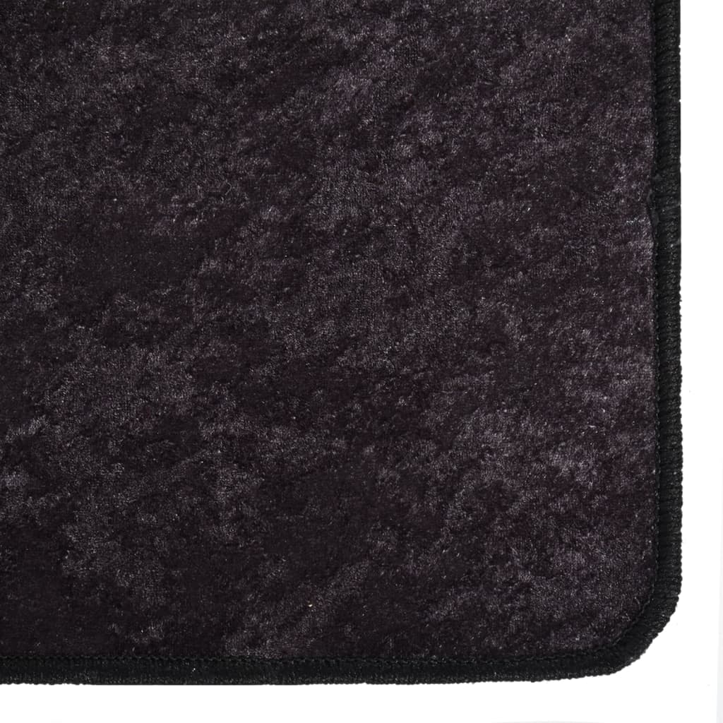 vidaXL Vloerkleed wasbaar anti-slip 80x150 cm antracietkleurig afbeelding