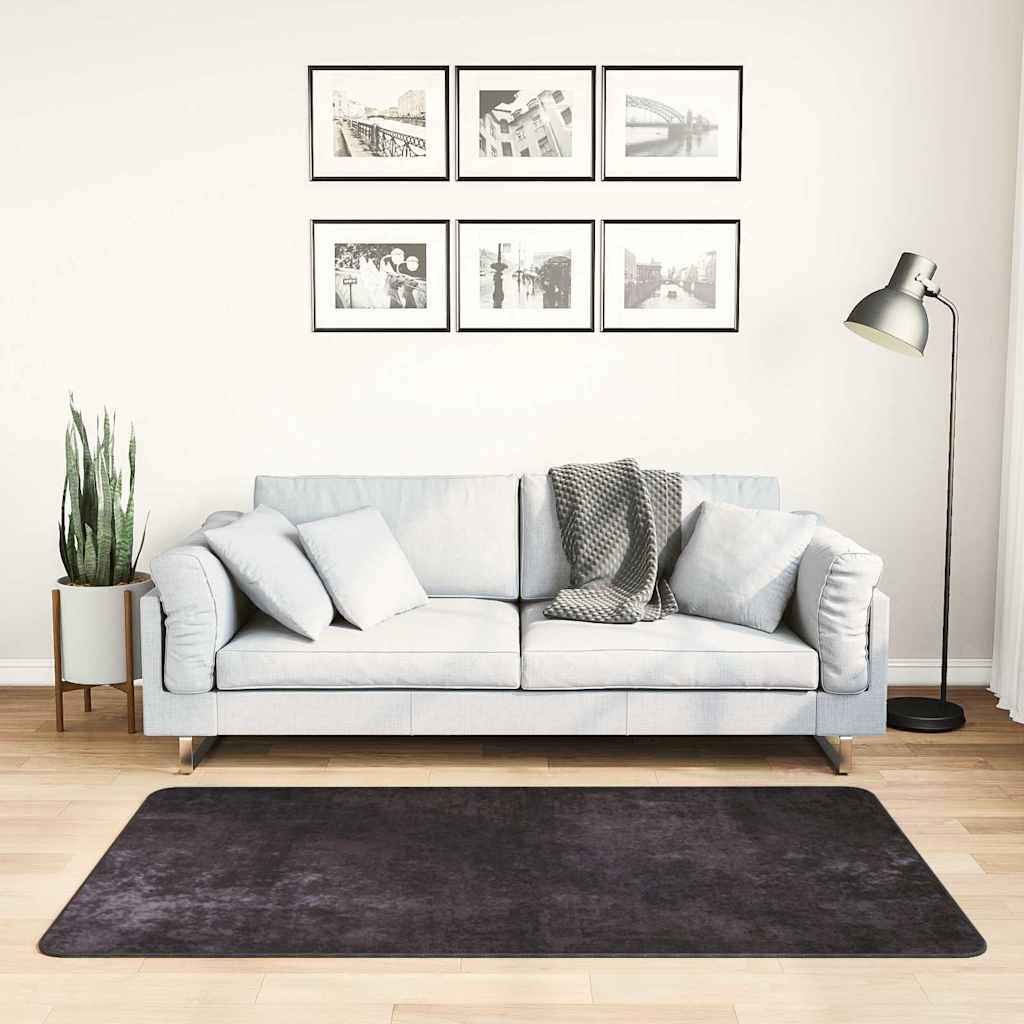Gulvtæppe Skridsikkert Og Vaskbart Antracitgrå - 80 x 150 cm