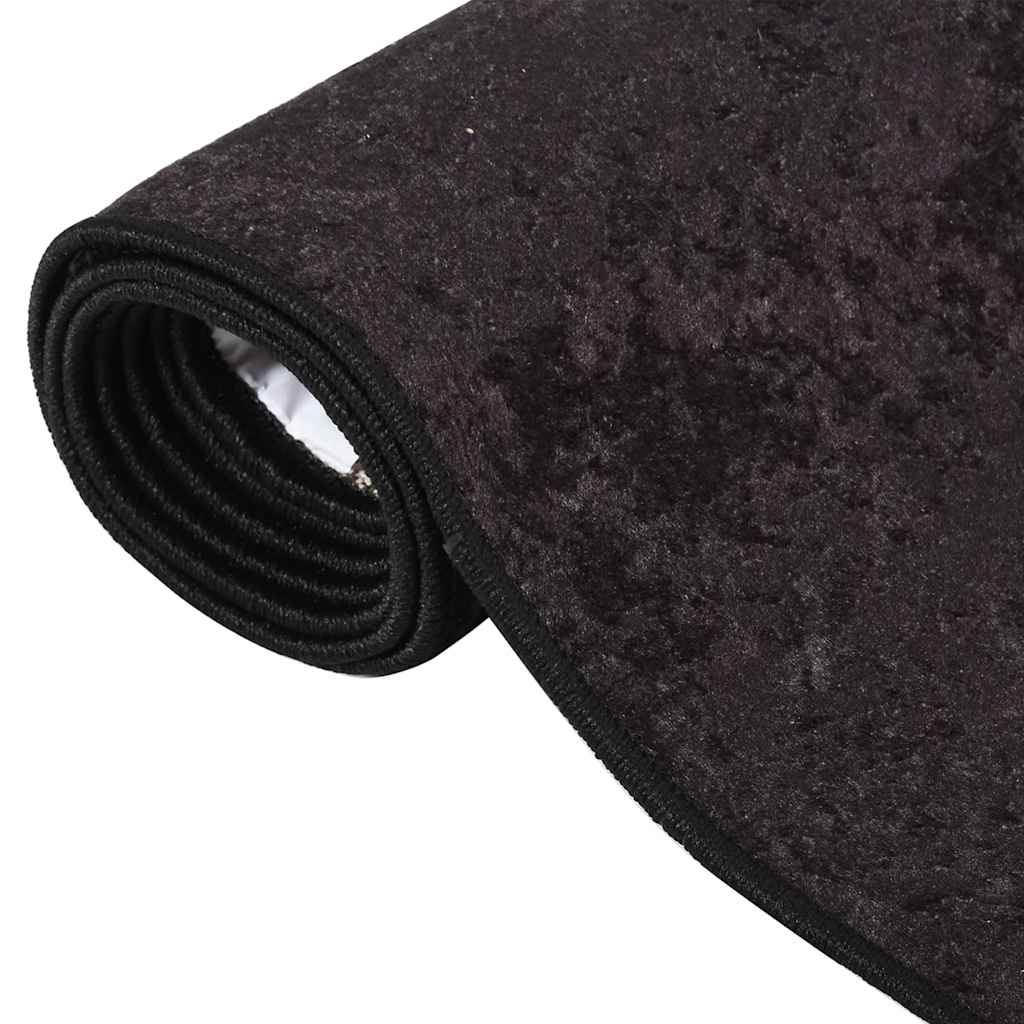 

vidaXL Vloerkleed wasbaar anti-slip 160x230 cm antracietkleurig