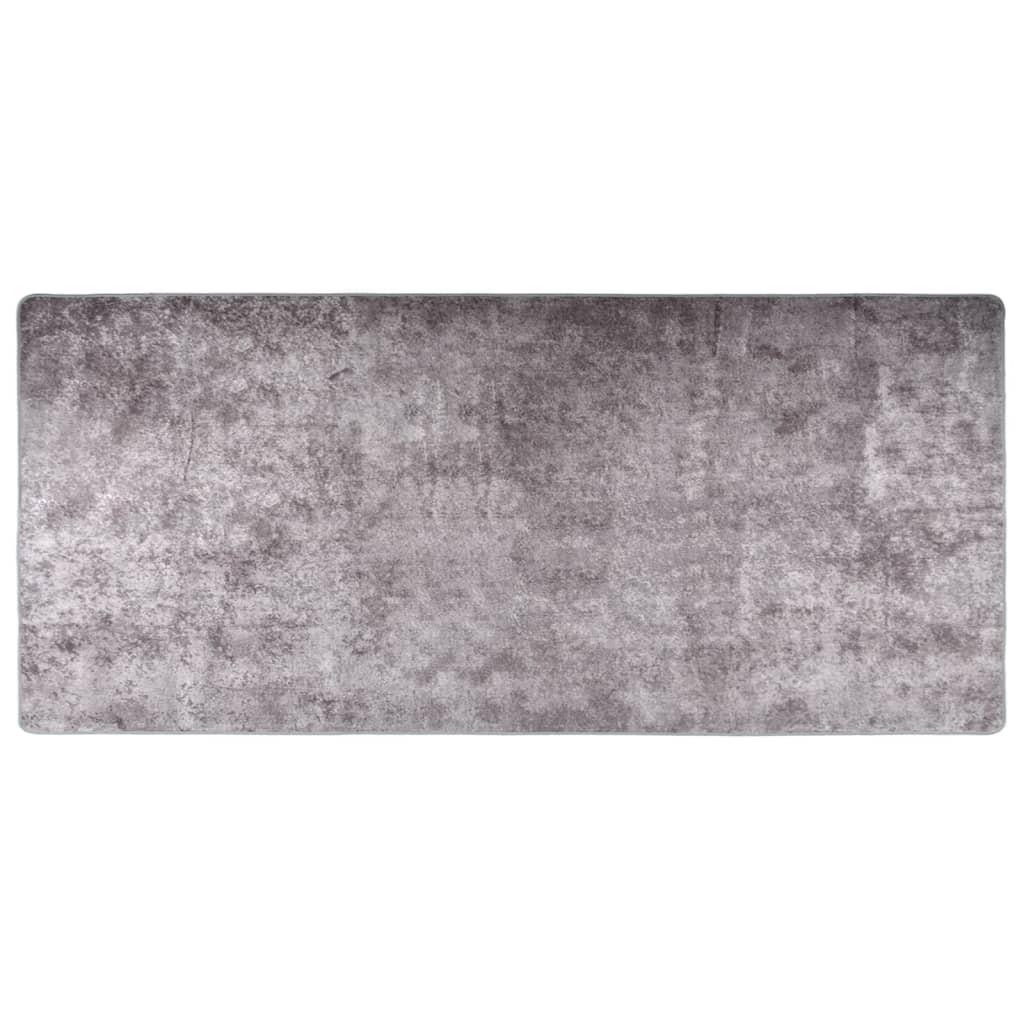 vidaXL Koberec pratelný 80 x 300 cm šedý protiskluzový