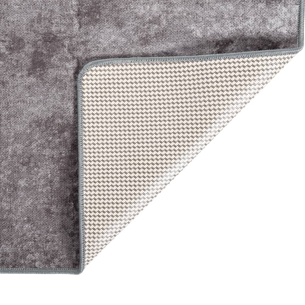 

vidaXL Vloerkleed wasbaar anti-slip 80x300 cm grijs