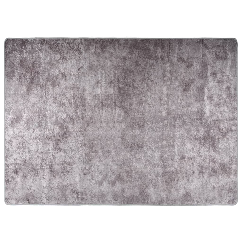 vidaXL tæppe 120x180 cm skridsikkert og vaskbart grå