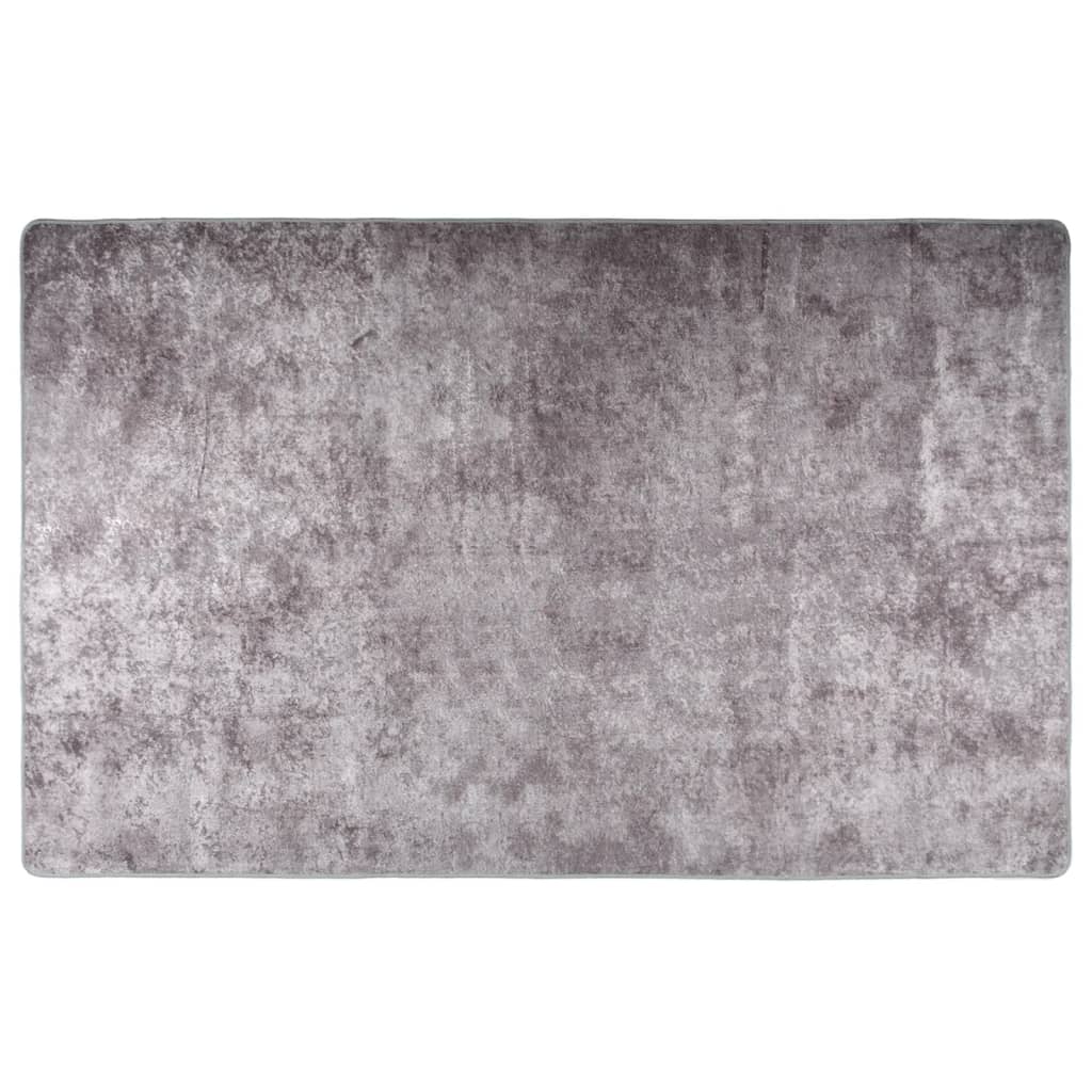 vidaXL Tapis lavable antidérapant 160x230 cm Gris