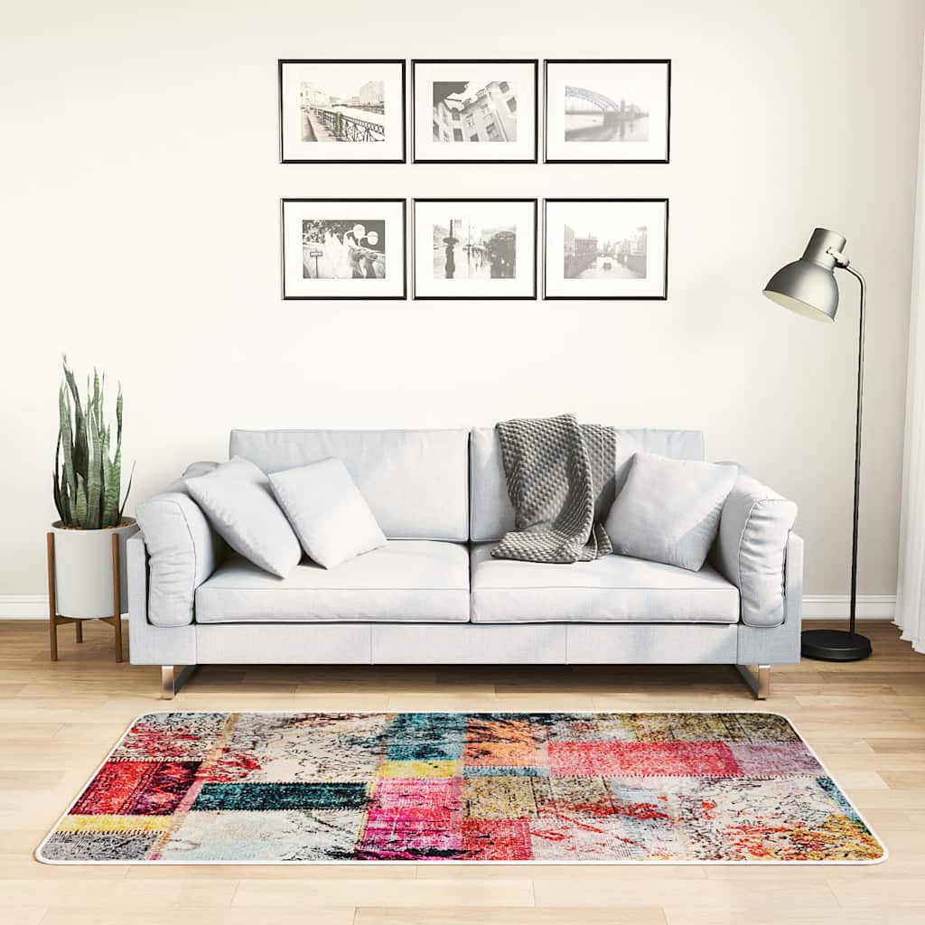 vidaXL Covor lavabil, mozaic multicolor, 80x150 cm, antiderapant