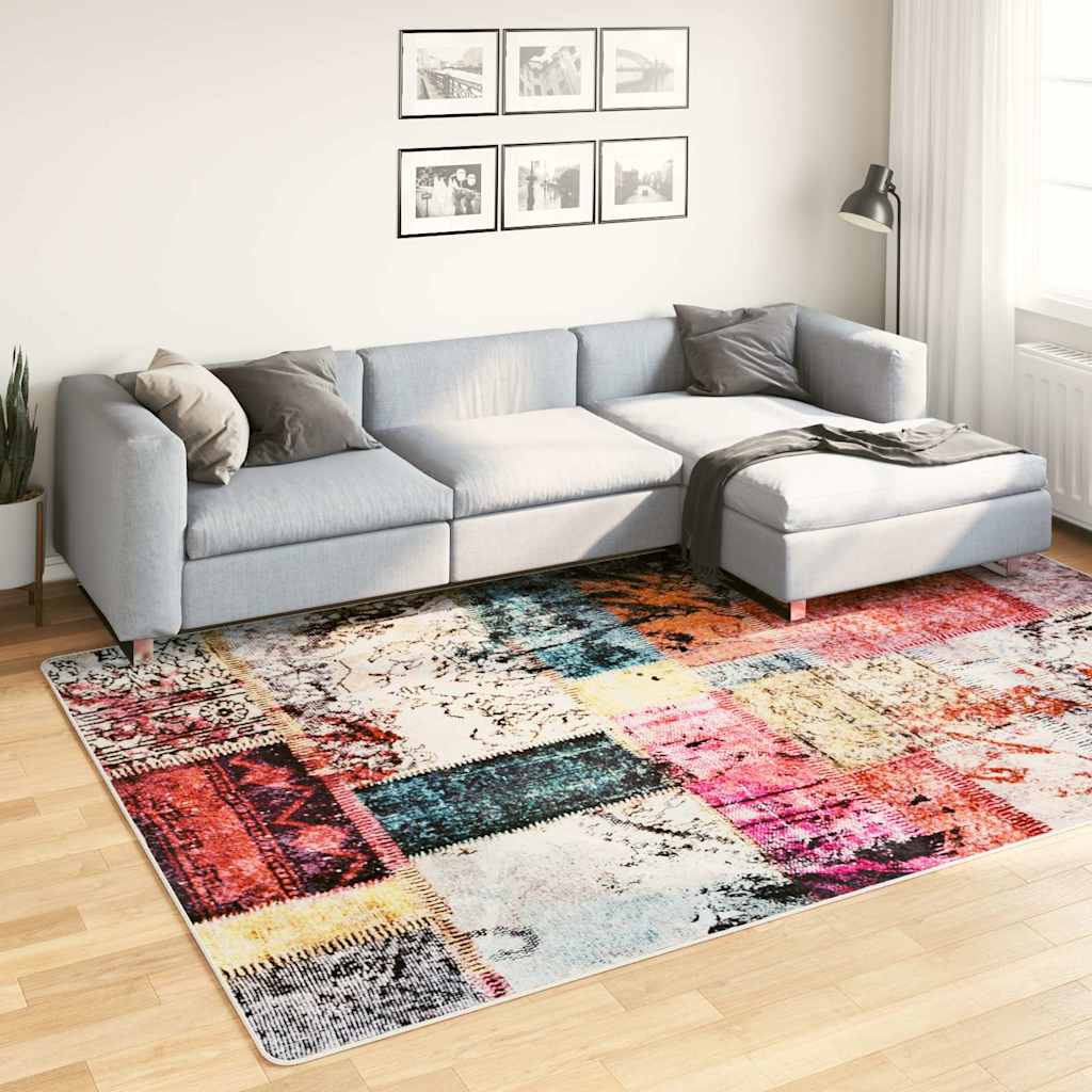 Gulvtæppe Skridsikkert Og Vaskbart Patchworkdesign Patchwork - 190 x 300 cm