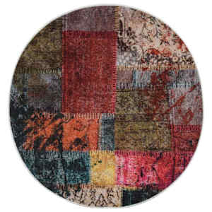 Koberec pratelný patchwork ⌀ 120 cm vícebarevný - obrázek 2