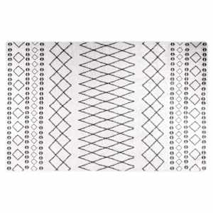 vidaXL vaip, pestav, 80 x 150 cm, valge ja must