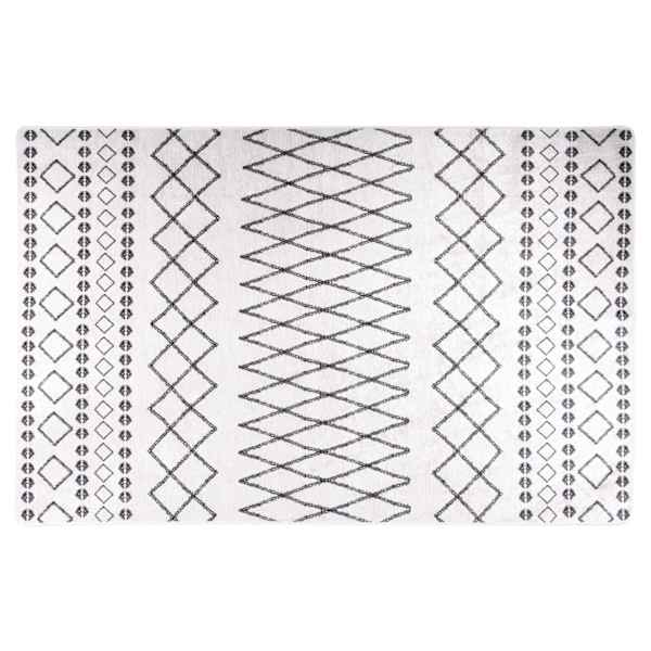 vidaXL vaip, pestav, 80 x 150 cm, must ja valge