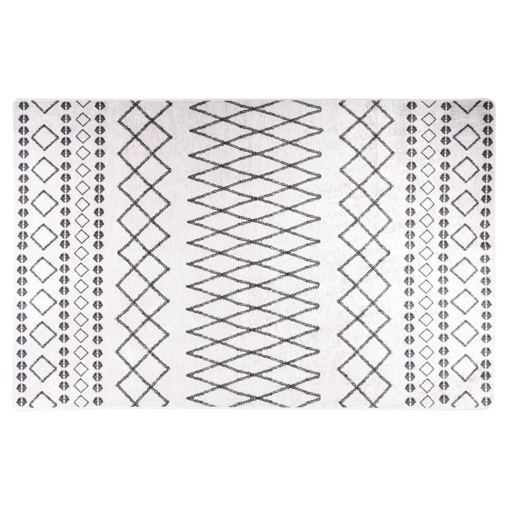 vidaXL gulvtæppe 80x150 cm skridsikkert og vaskbart sort og hvid