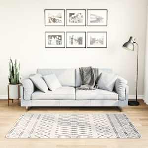 Pralna preproga 80x150 cm črna in bela protizdrsna