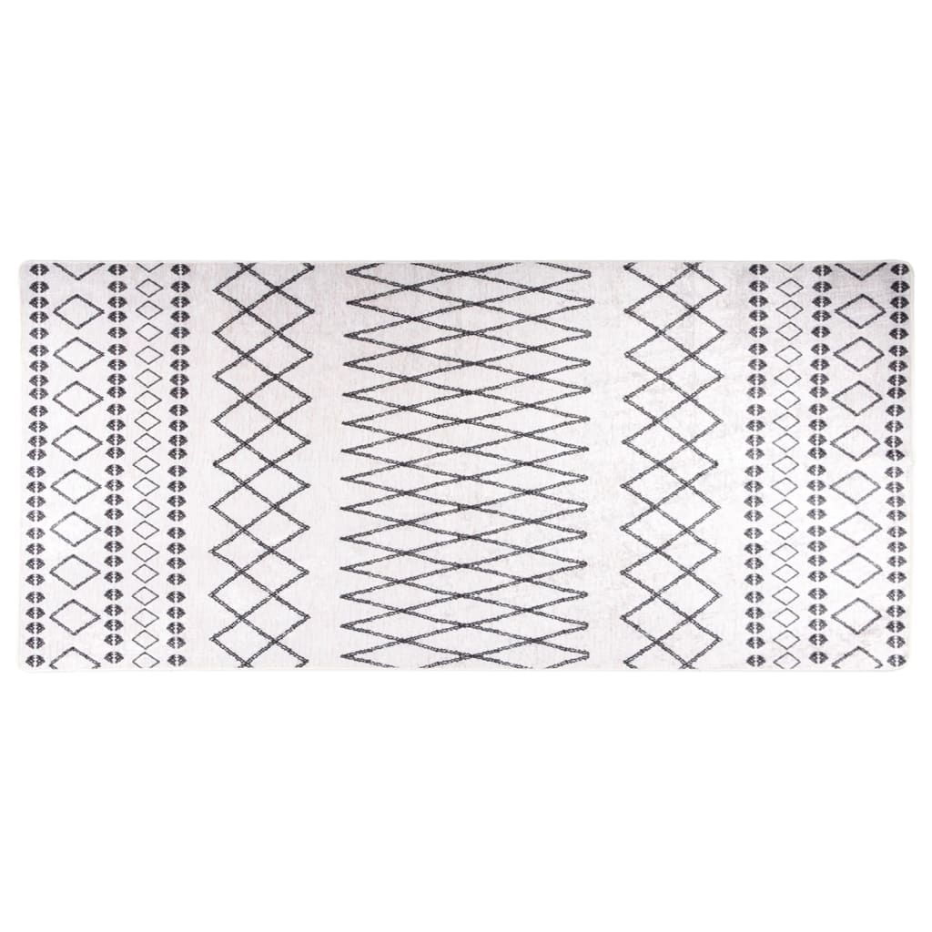 Photos - Area Rug VidaXL Rug Washable 80x300 cm Black and White Anti Slip 