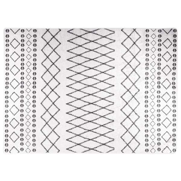 vidaXL vaip, pestav, 120 x 180 cm, must ja valge