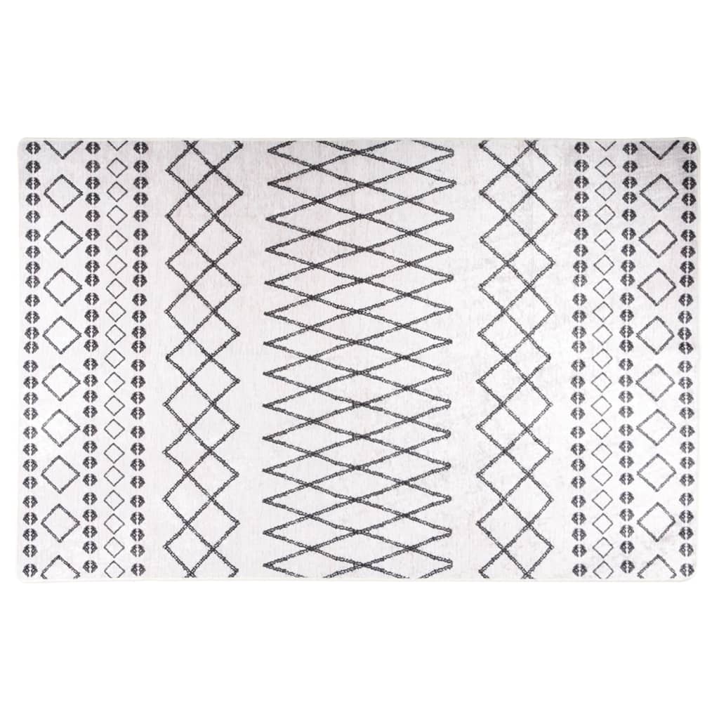 vidaXL Tapis lavable antidérapant 160x230 cm Noir et blanc