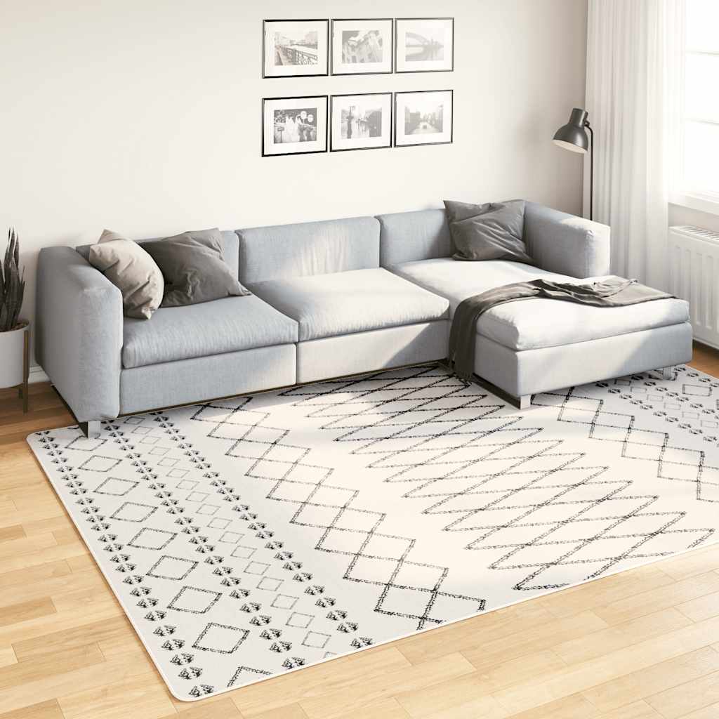 vidaXL Covor lavabil, negru și alb, 190x300 cm, antiderapant