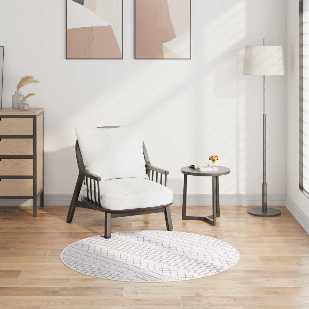 vaip, pestav, φ120 cm, must ja valge, libisemisvastane