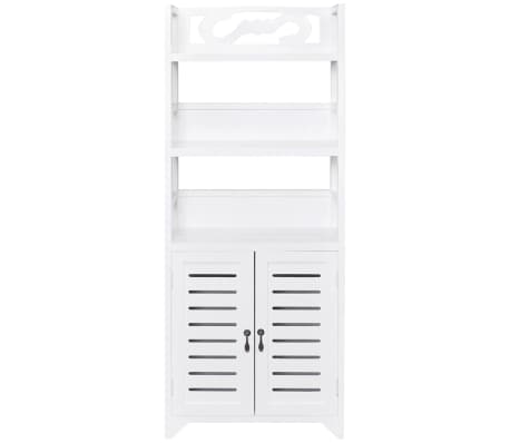vidaXL Ντουλάπι Βιτρίνα Λευκό 46 x 24 x 140 εκ. Μασίφ Ξύλο Παυλώνιας