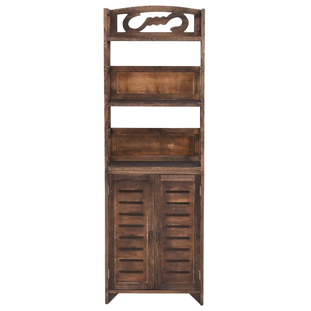 Vitrine Marron Foncé 46x24x140 cm Bois Massif de Paulownia Etagère