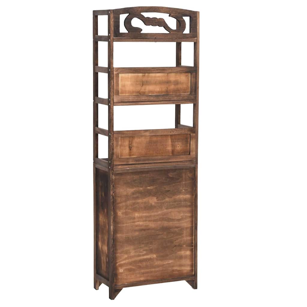 Vitrine Marron Foncé 46x24x140 cm Bois Massif de Paulownia Etagère