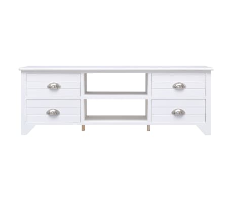 vidaXL TV-taso valkoinen 108x30x40 cm t&auml;ysi keisaripuu