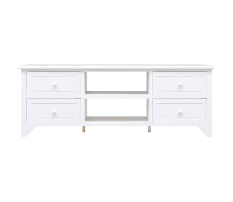 vidaXL TV-Schrank Wei&szlig; 108x30x40 cm Massivholz Paulownia