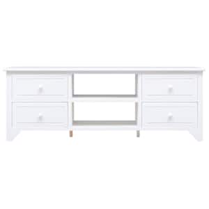 vidaXL TV-Schrank Wei&szlig; 108x30x40 cm Massivholz Paulownia
